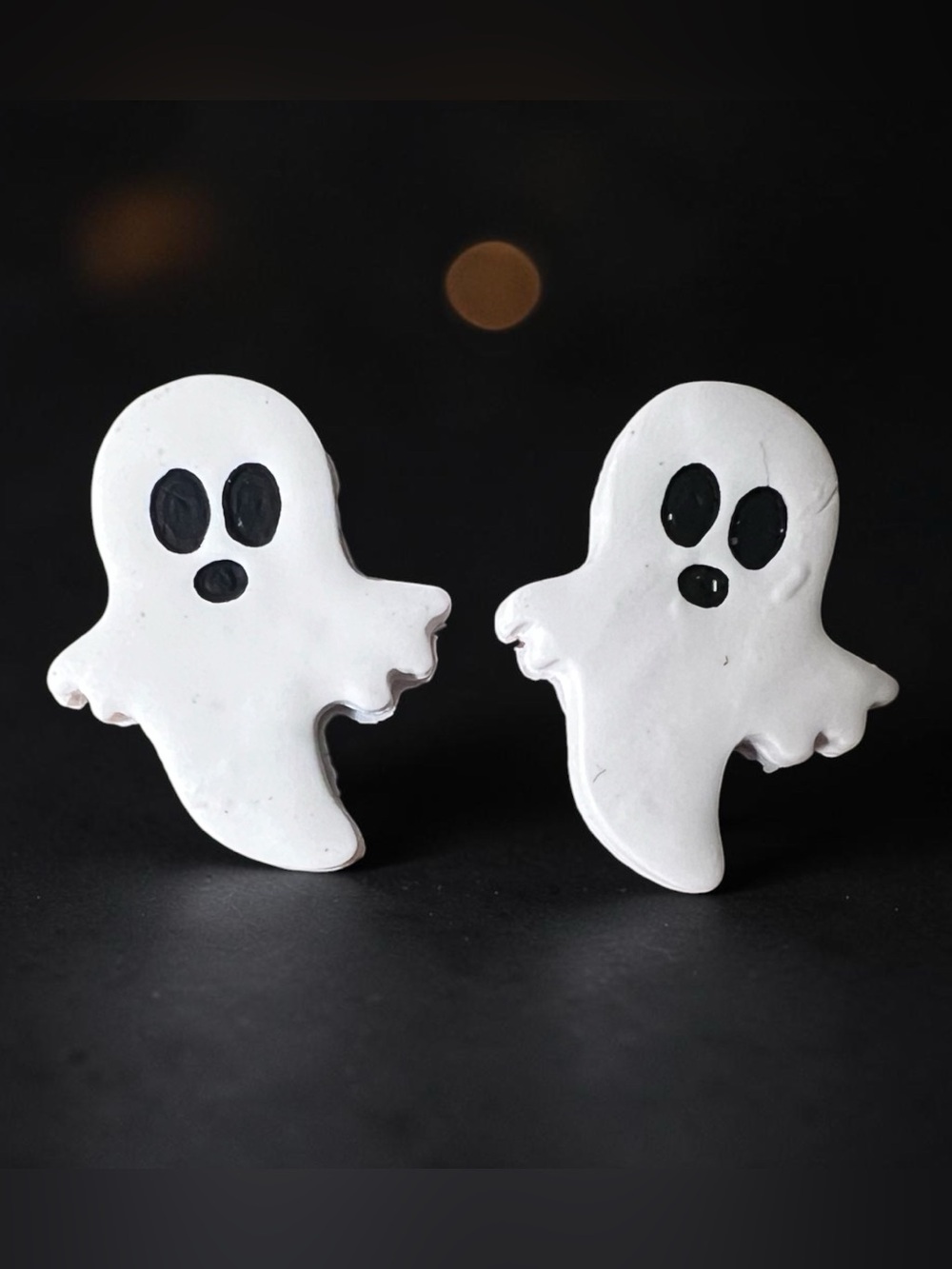 Cute Halloween Clay Ghost Stud Earrings
